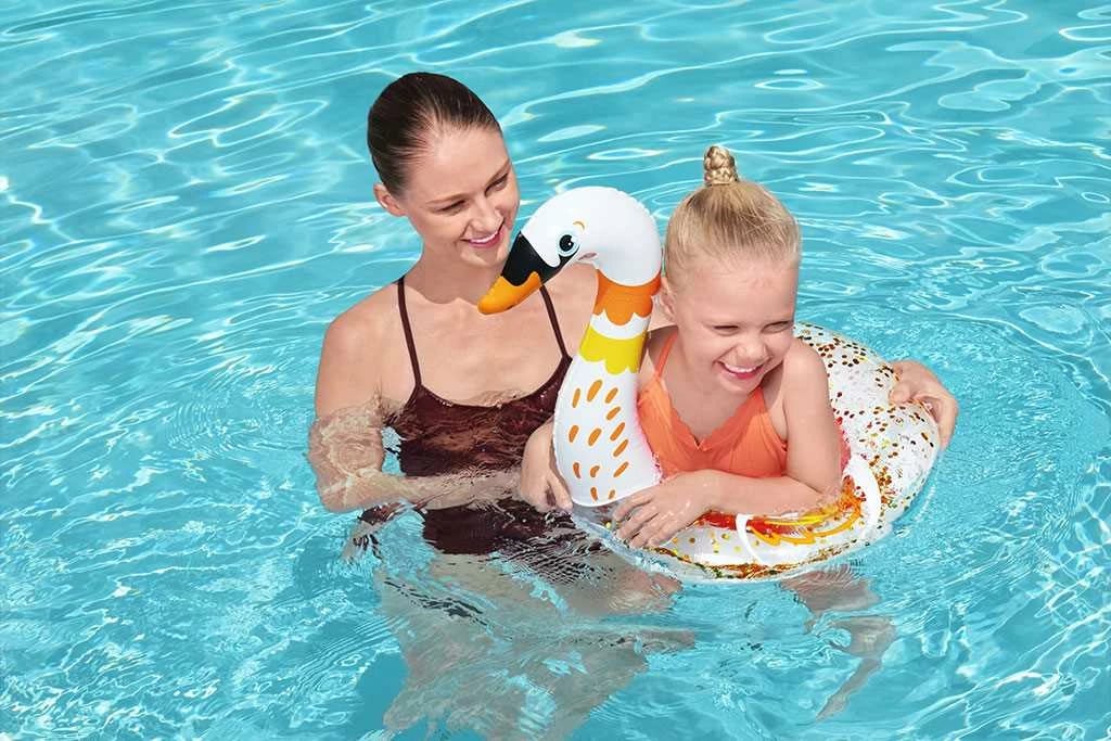 unazë fryrëse për fëmijë Bestway mjellmë 61 x 58.5 cm, me shkëlqim, shumëngjyrëshe