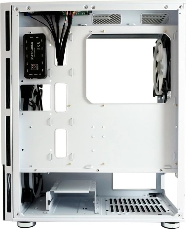 Kasë LC-Power Gaming 803W RGB, Midi Tower, xham i temperuar, e zezë/e bardhë