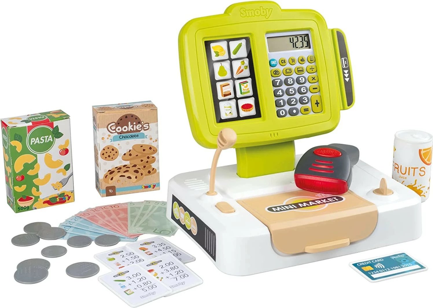 Arkë elektronike lodër Smoby Mini Market me skaner dhe 30 aksesorë, shumëngjyrëshe