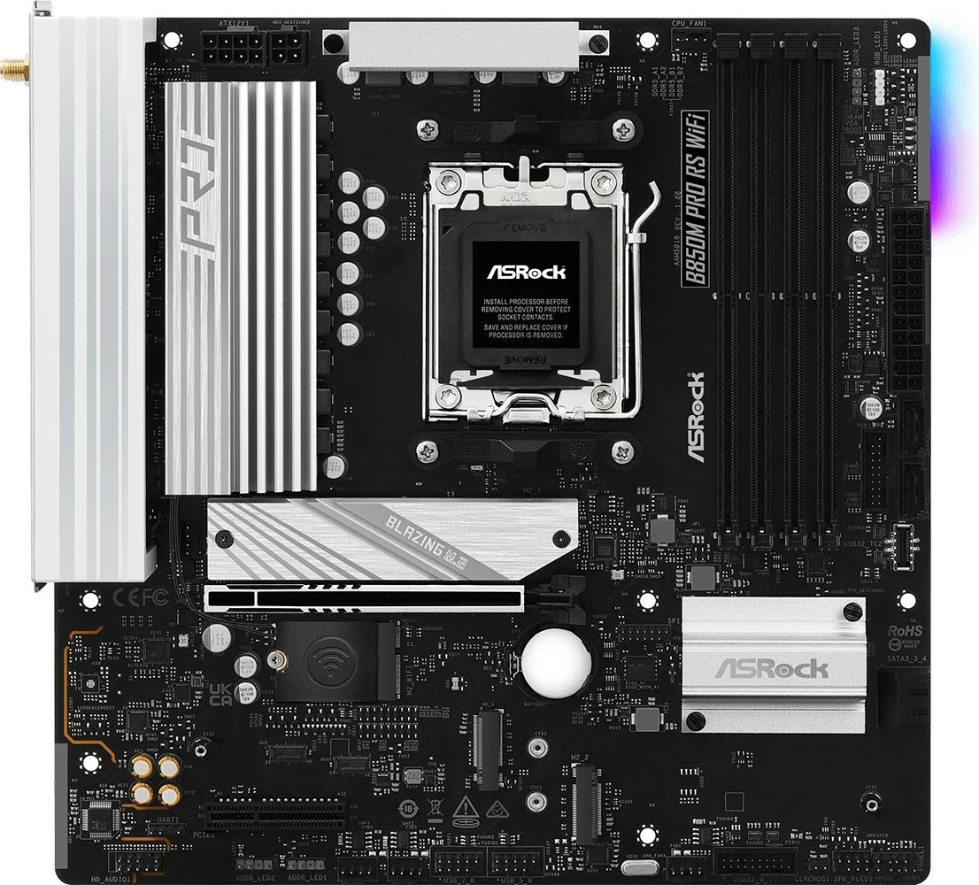 Pllakë amë ASRock B850M Pro RS WiFi, Socket AM5, DDR5, Wi-Fi 6E, PCIe 5.0
