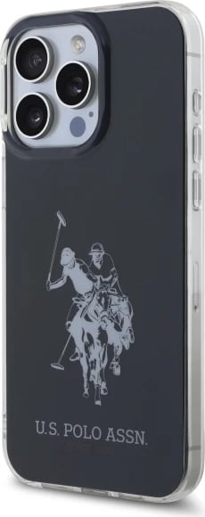 Mbështjellës U.S. Polo Assn. USHCP15XTPUHRBK për iPhone 15 Pro Max 6.7", Shiny Big Logo, zi