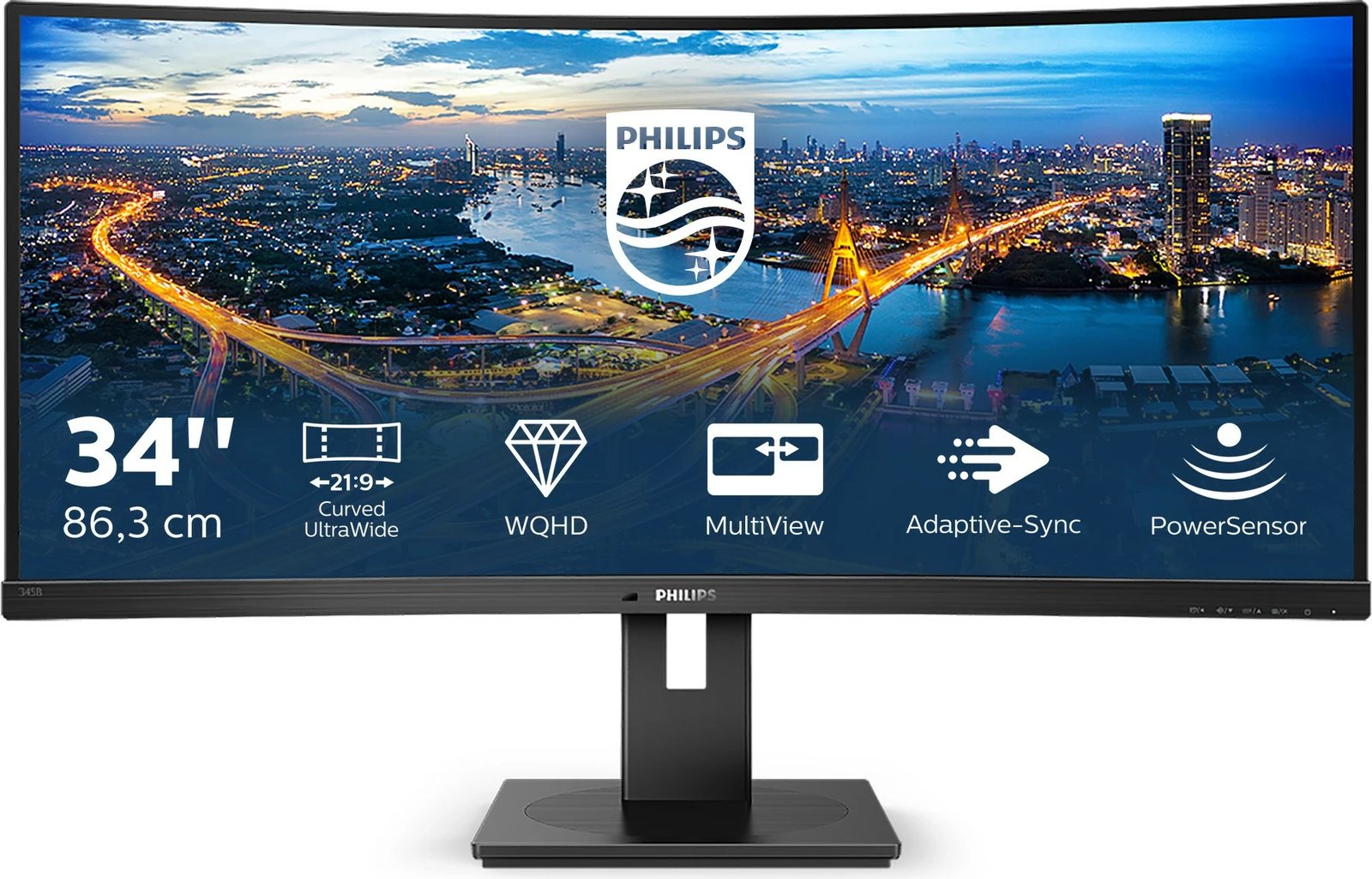 Monitor Philips B Line 345B1C/00, 34", Quad HD, LCD, i zi