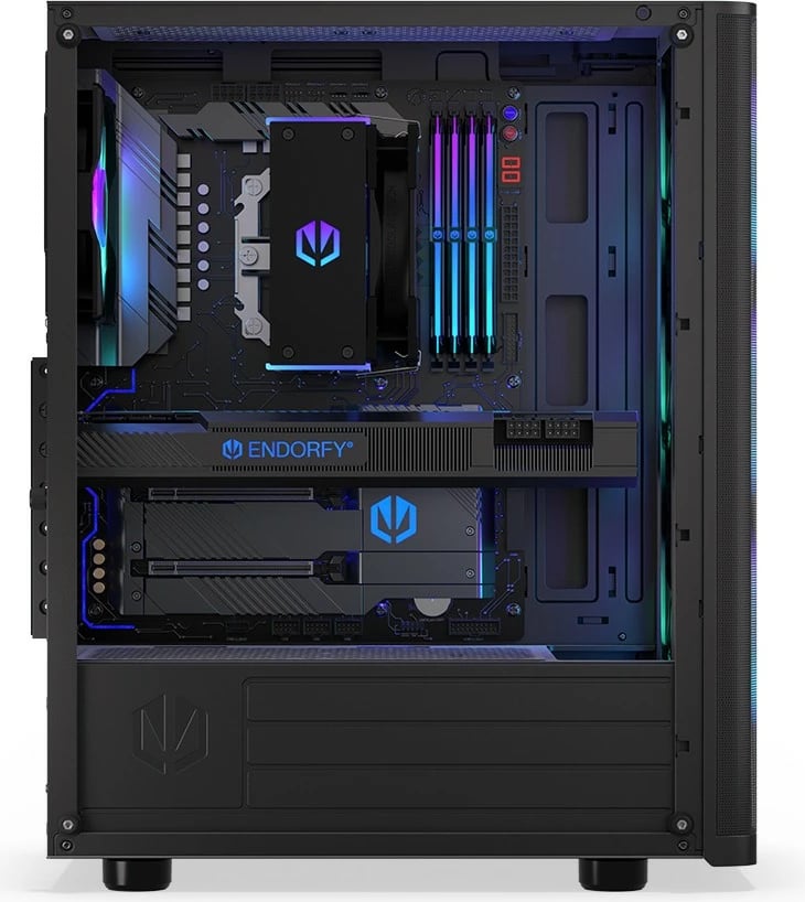 Kasë Endorfy Ventum 200 ARGB, ATX, 4 ventilatorë ARGB, xham i temperuar, e zezë