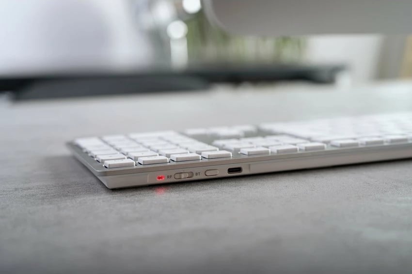 Tastierë Cherry KW 9100 SLIM për Mac, Wired & Wireless, USB + Bluetooth, QWERTY, Silver