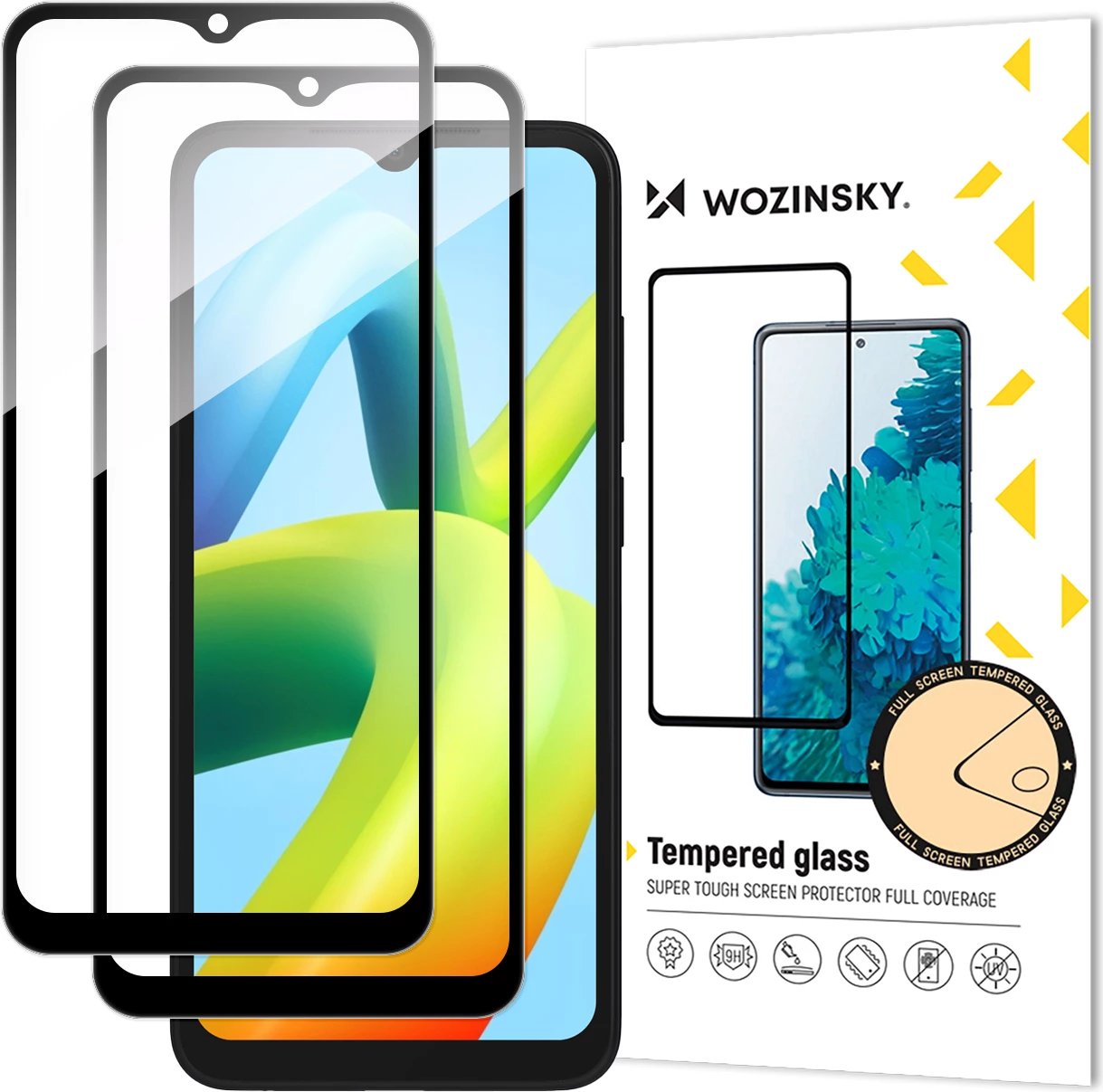 Xham i temperuar Wozinsky Full Glue për Xiaomi Redmi A2 / Redmi A1, 2 copë, Kaltër