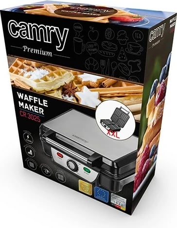 Pllakë për Vafla CAMRY CR 3025, 4 Vafla, E Zezë, 1500 W