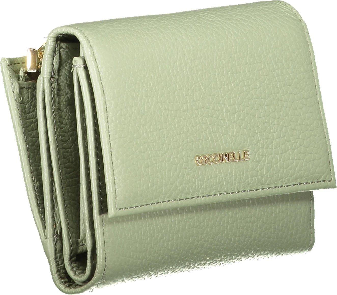 Portofol për femra COCCINELLE Metallic Soft Wallet, e gjelbër