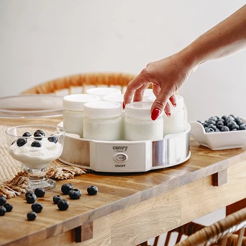 Prodhues kosi, Camry, CR 4519, 7 kavanoza x 200 ml, 20W, 42°C, bardhë/argjend