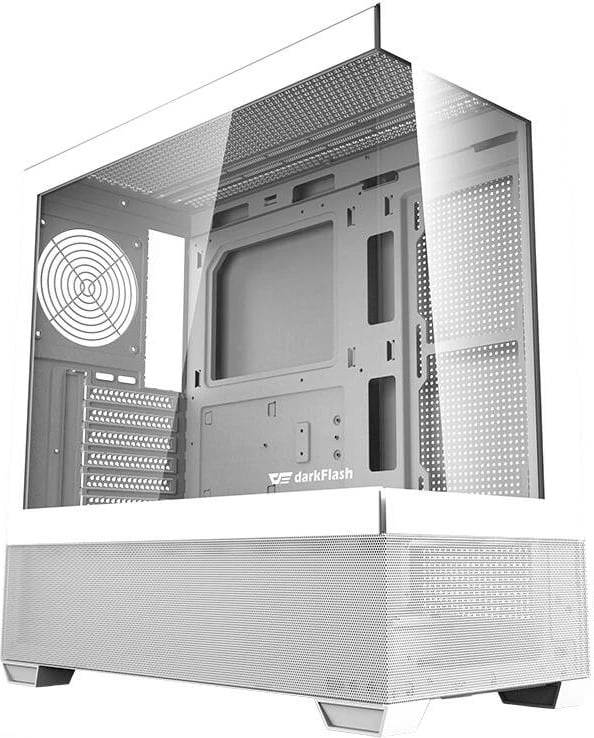 Kasë Darkflash DS900 AIR, Middle Tower, ATX/M-ATX/ITX, xham i temperuar, e bardhë
