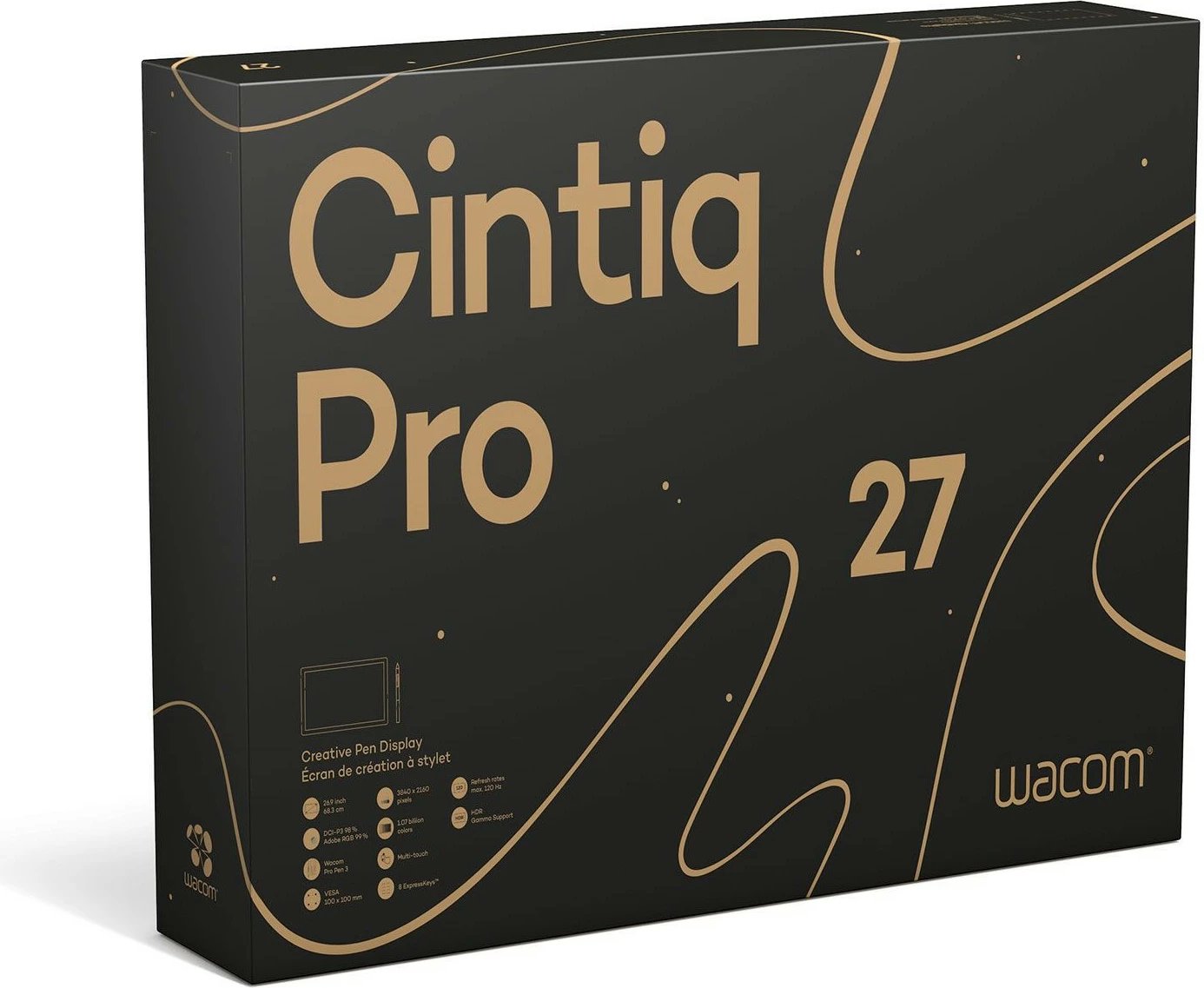 Tablet grafike Wacom Cintiq Pro 27, Wired & Wireless, 5080 lpi, 68.3 cm, 16:9, e zezë