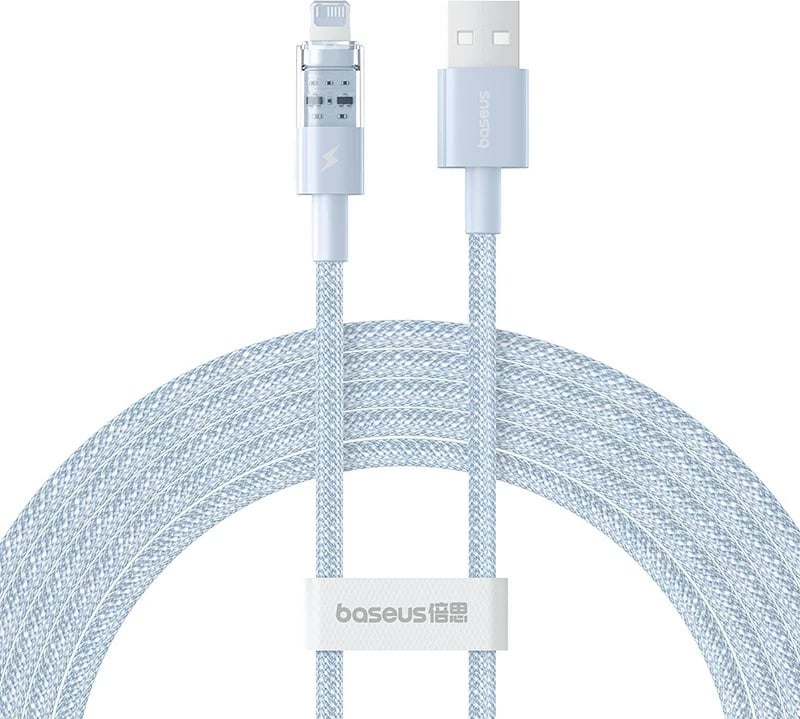 Kabllo Baseus Gem USB në IP, 2.4A, 2 m, Blu