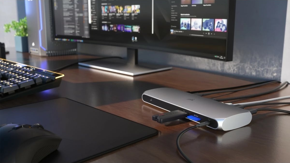 Docking station Corsair TBT100 Thunderbolt 3, alumini, stainless steel