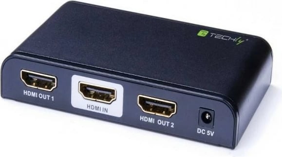 Splitter HDMI Techly 2.0, 1 në 2, Ultra HD 4K, i zi