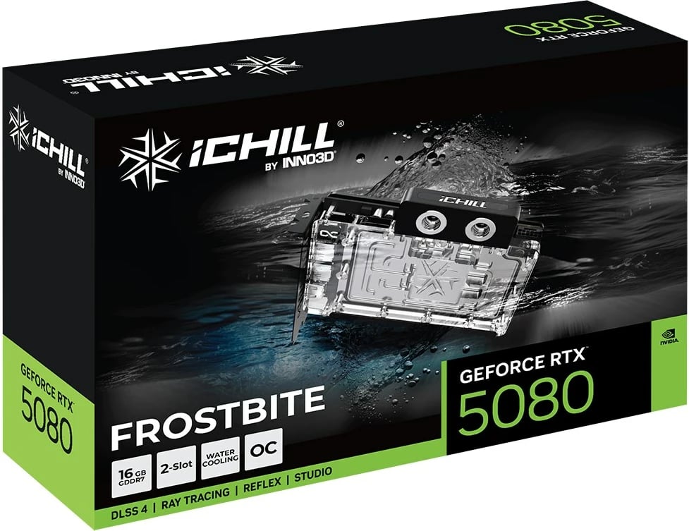 Kartë grafike INNO3D iChill GeForce RTX 5080 FROSTBITE, 16 GB GDDR7, e zezë