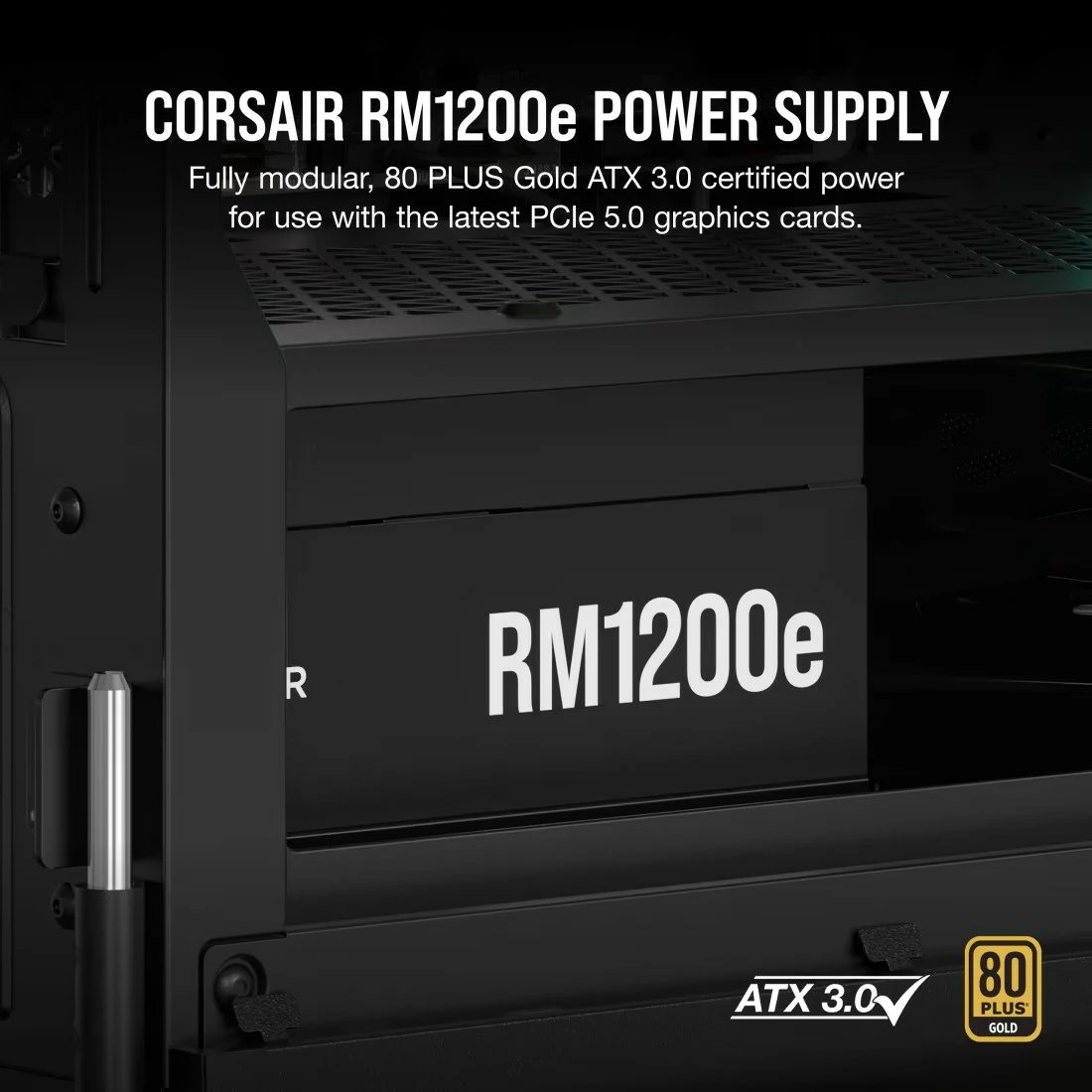 Kasë energjie Corsair RM1200e, 1200W, plotësisht modulare, 80 PLUS Gold, ATX 3.1, e zezë