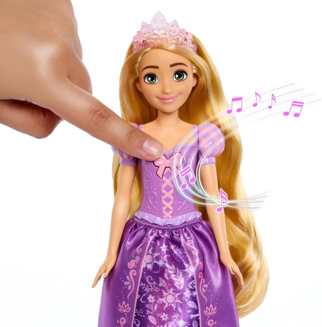 Kukull Disney Princess Rapunzel që këndon, Mattel HPH59, vjollcë