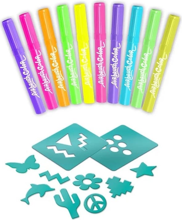 Set kreativ Epee Plush Project, 10 markera neon, 20+ shabllone, multikolor