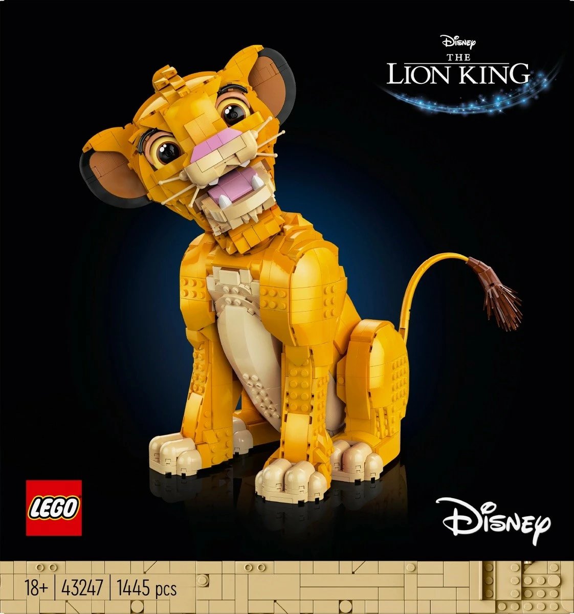 Set ndërtimi LEGO Disney Lion King Young Simba 43247, 1445 pjesë, ekstra i madh