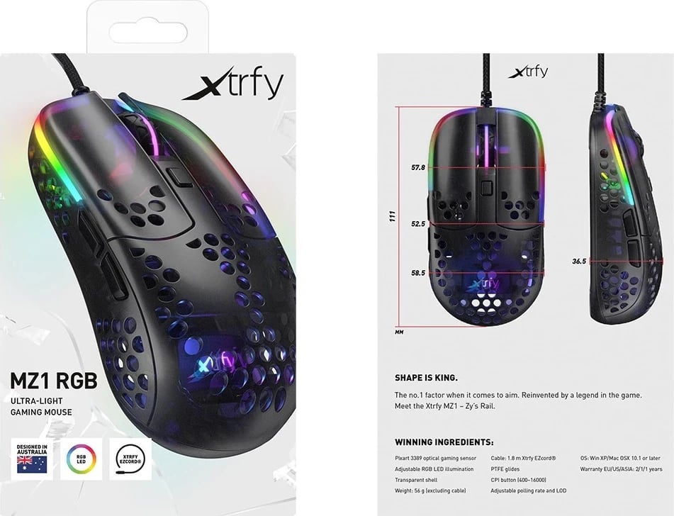 Mi XTRFY MZ1 RGB, me kabllo, e zezë