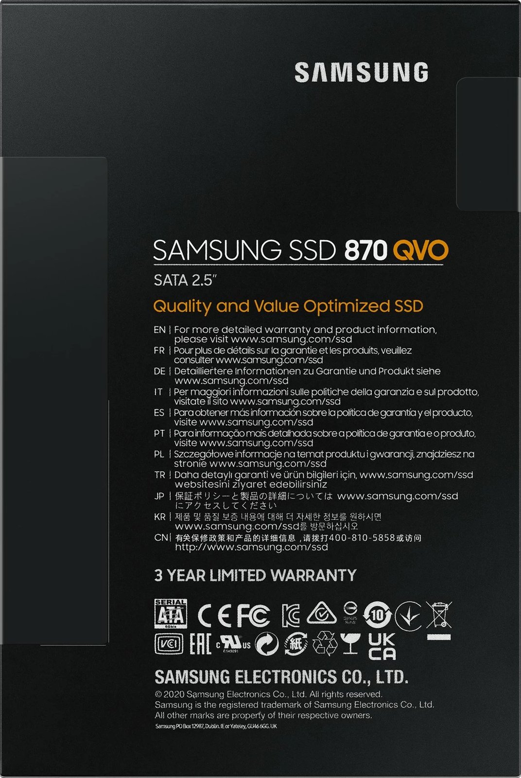 Disk SSD Samsung 870 QVO, 8 TB, 2.5", Gri