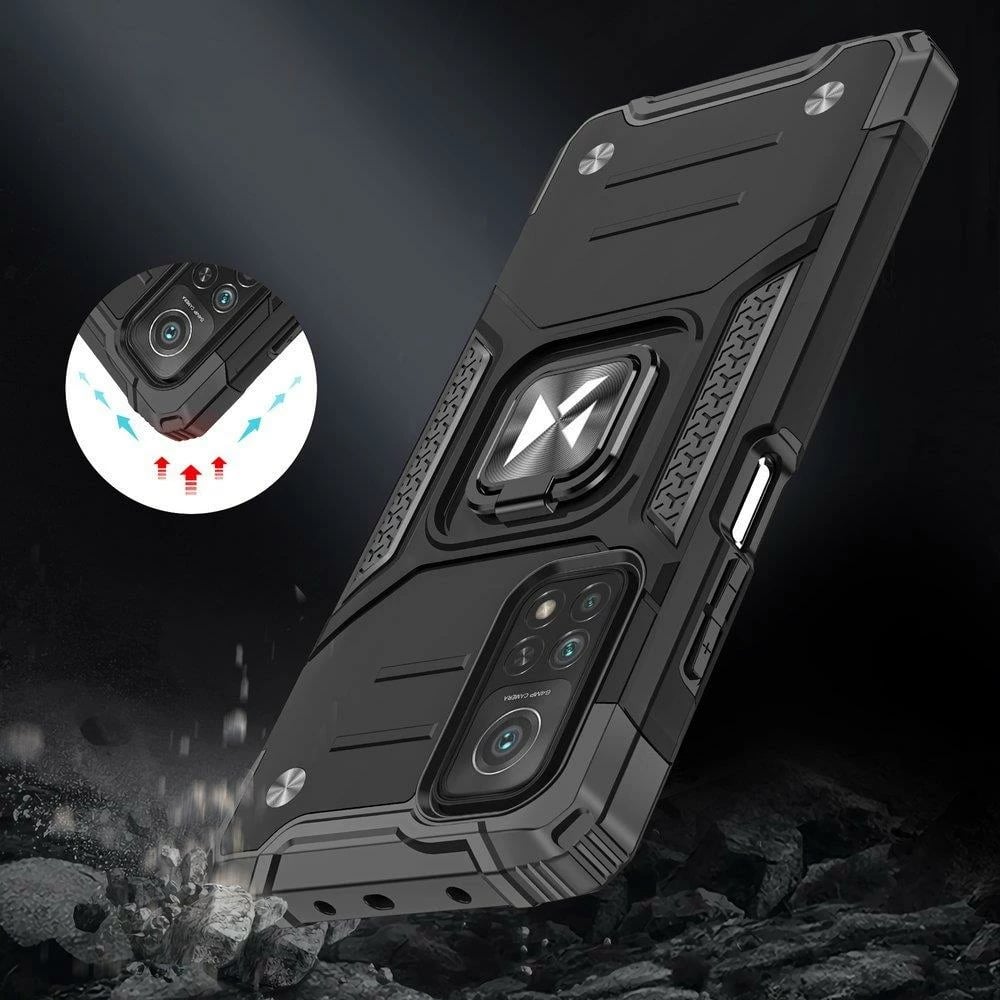 Mbështjellës Wozinsky Ring Armor Tough Hybrid për Xiaomi Poco M4 Pro 5G / Redmi Note 11 5G / Redmi Note 11T 5G / Redmi Note 11S 5G, i zi