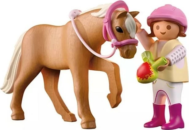 Set figurina, Playmobil 71887 Girl with Pony, 6 pjesë, për moshat 4-10, plastikë, Duo Pack