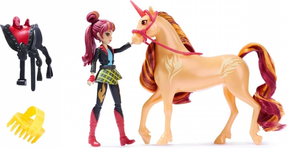 Set figurina Unicorn Academy Spin Master 6071175, Ava dhe Leaf, 11 cm + 13 cm, për vajza
