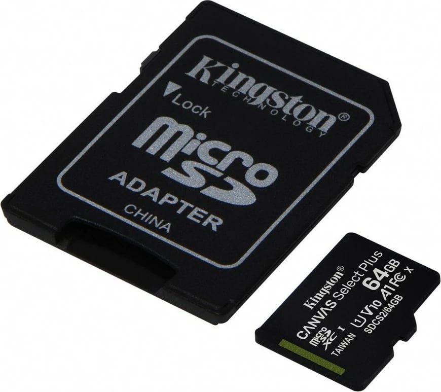 Kartelë memorie microSD Kingston Canvas Select Plus 64GB me adapter