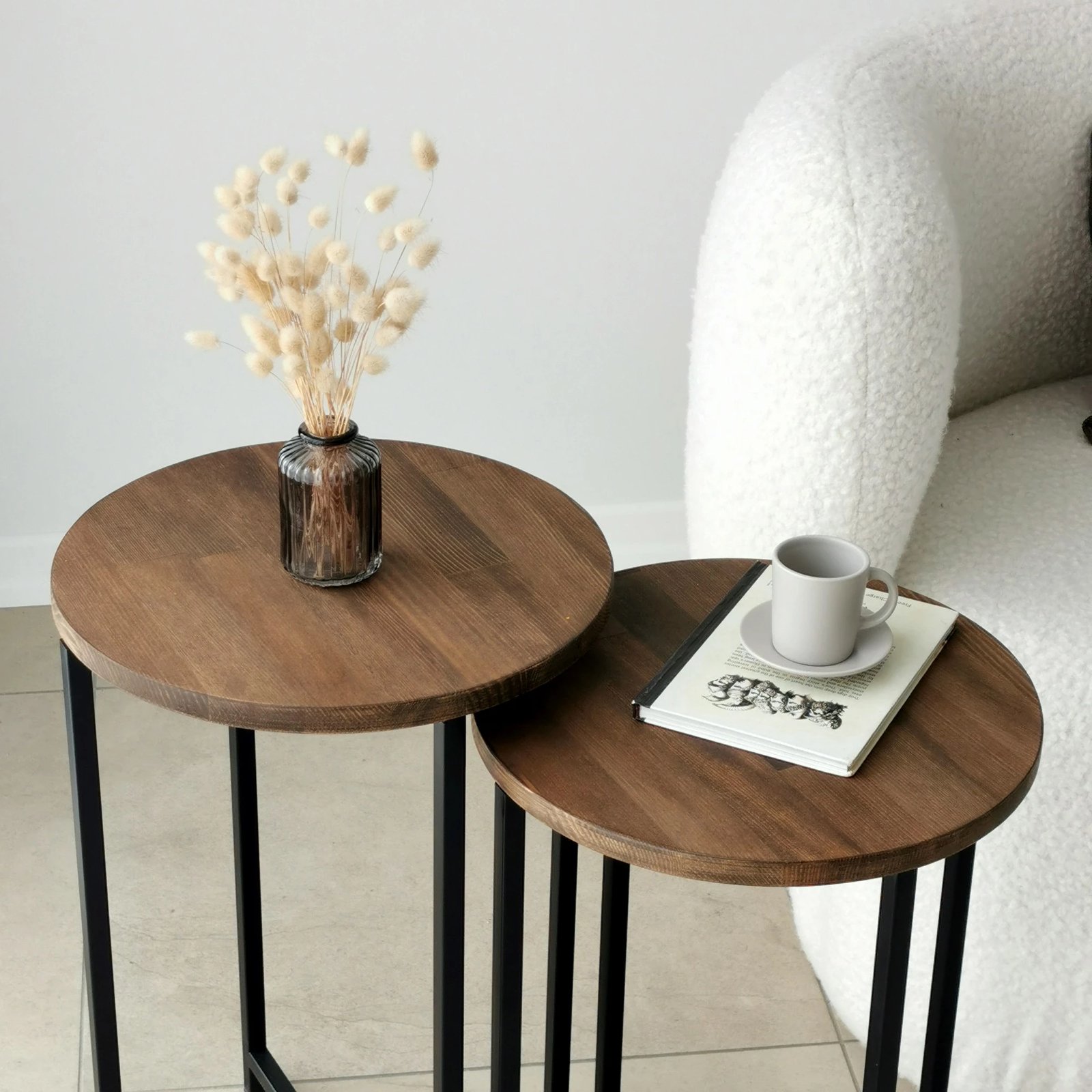 Set tavolina kafeje Hanah Home, Neta, ngjyrë arre