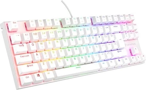 Tastierë mekanike Genesis Thor 303 TKL RGB, Outemu Peach Silent, e bardhë