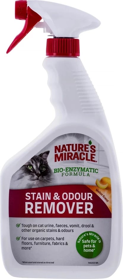 Spray pastrimi NATURE'S MIRACLE Stain & Odour Remover për mace, 946 ml
