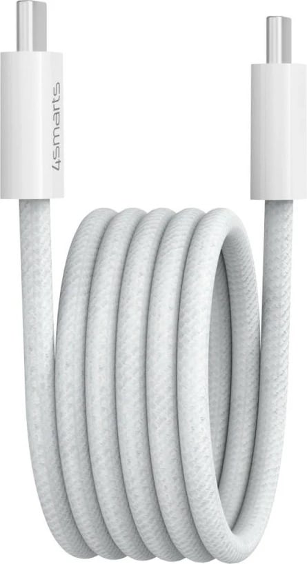 Kabëll USB C 4smarts 1.5m, 100W, magnetik, i bardhë