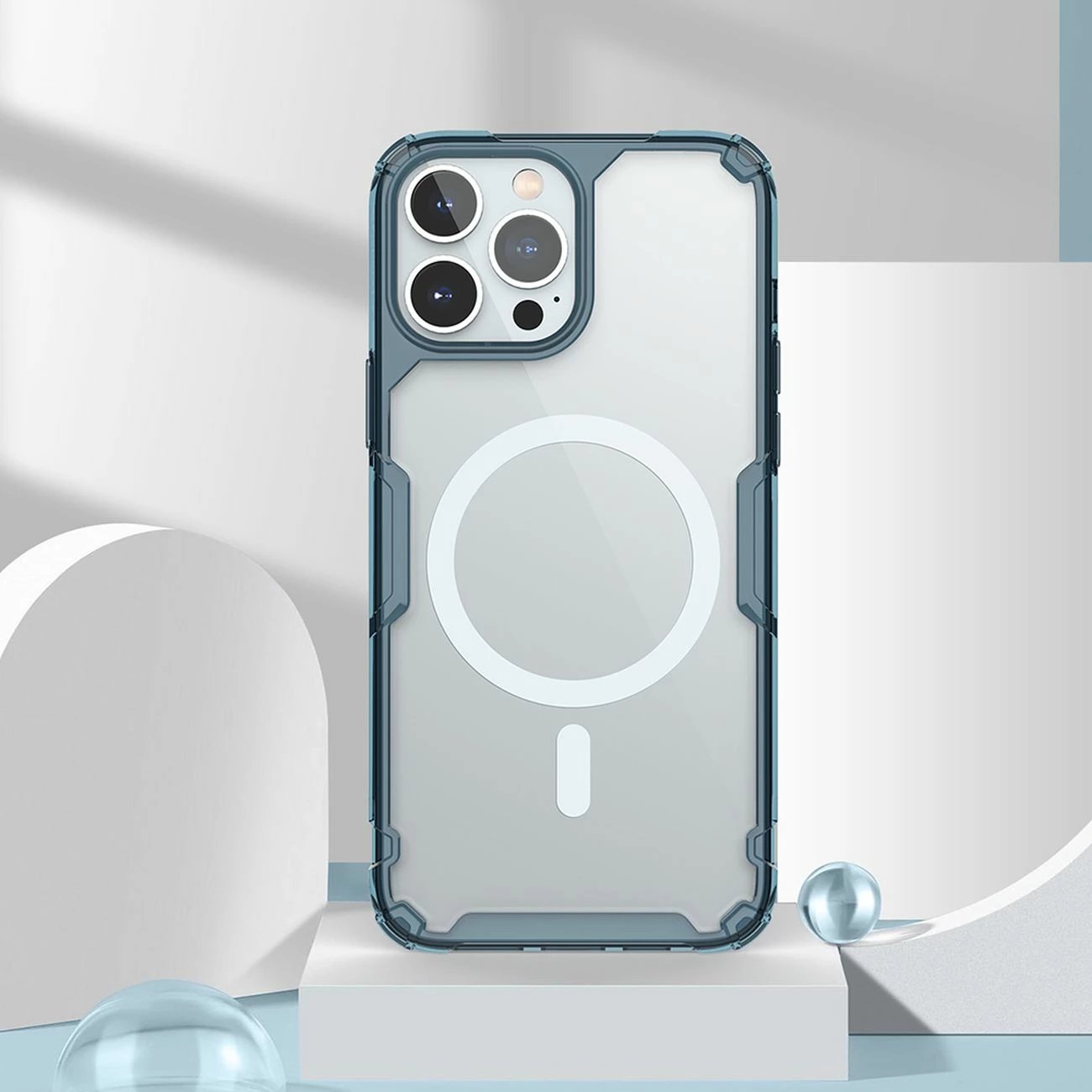 Mbështjellës Nillkin Nature Pro për iPhone 14 Pro, MagSafe, Kaltër