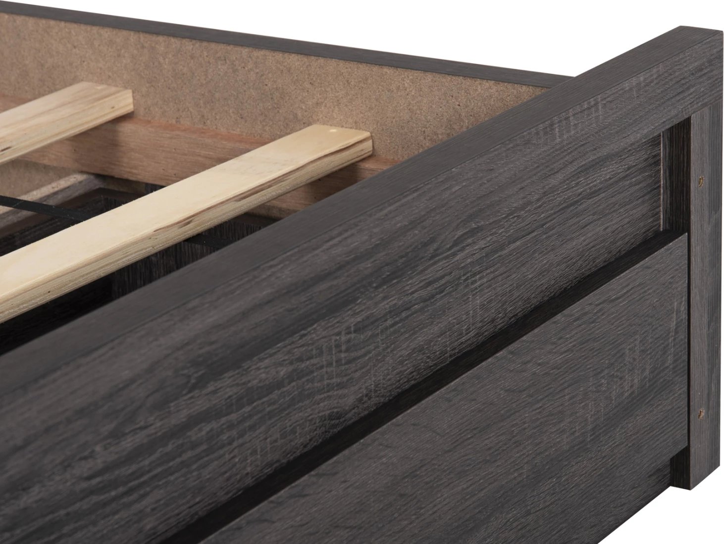 Krevat CAPRI FH312.07 me 2 sirtarë melamine, ngjyrë antracit, për dyshek 150x200 cm