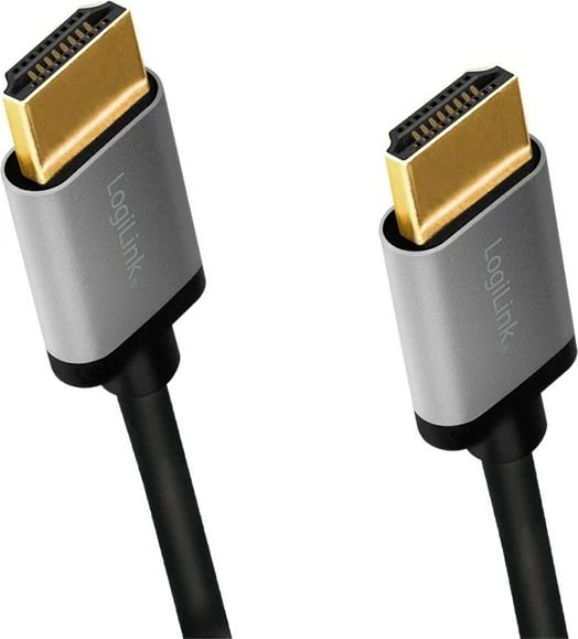 Kabllo HDMI LogiLink CHA0101, 2m, 4K/60Hz, Zezë/Argjendtë
