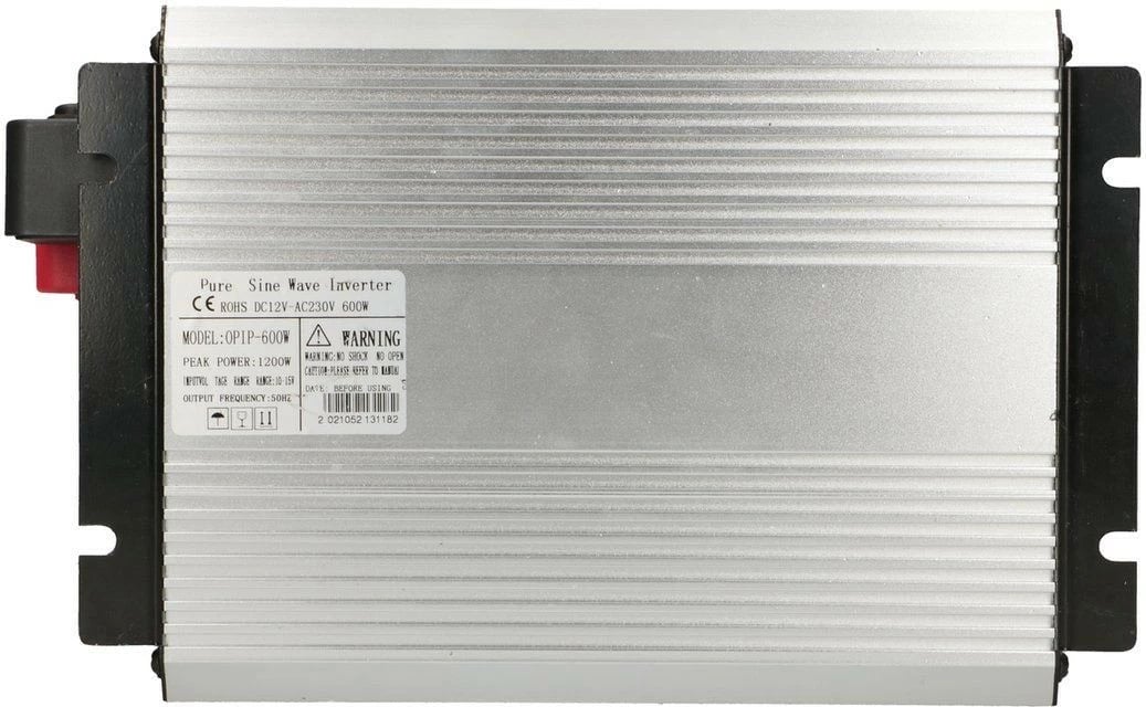 Inverter Extralink OPIP-600W, 600W, 12V në 230V, Pure Sine Wave, USB, zi/çelik