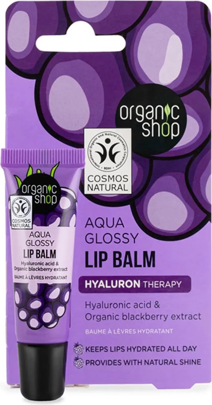 Balsam për buzë unisex Natura Siberica Aqua Glossy Blackberry 1 copë
