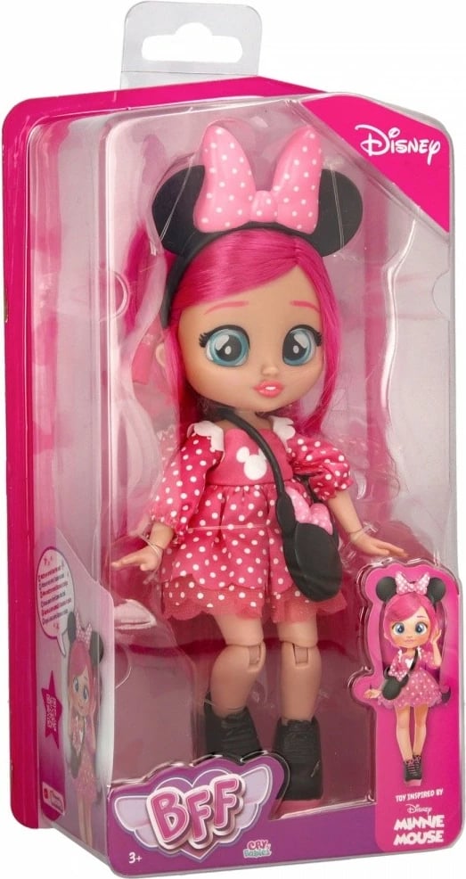 Kukull Cry Babies BFF Disney Minnie, Tm Toys, IMC921429, plastikë, rozë