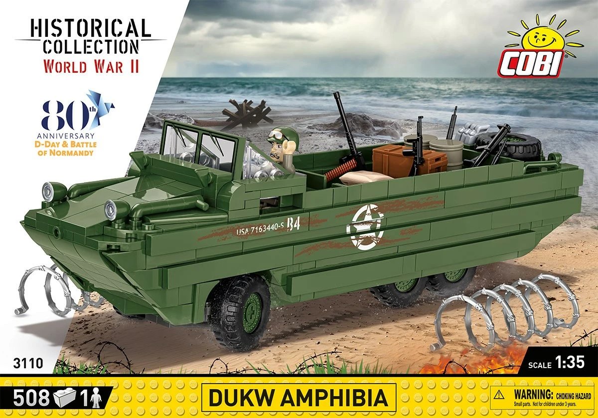 Set lodrash ndërtimi Cobi Klocki DUKW Amphibia, 508 pjesë, Jeshile