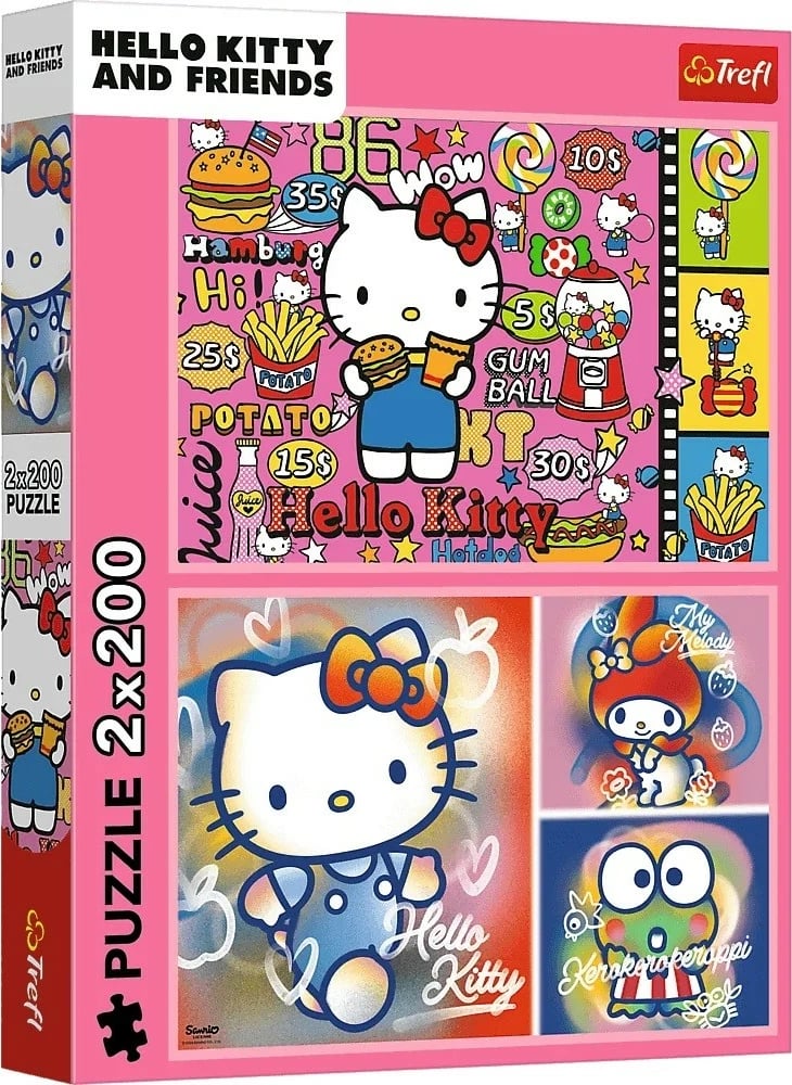 Puzzle për fëmijë Trefl Hello Kitty and Friends 2x200 pjesë, karton, shumëngjyrësh, set