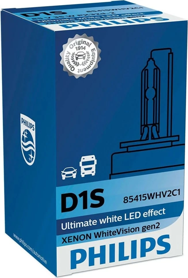 Llambë veture Philips Xenon WhiteVision gen2 85415WHV2C1, D1S, 35 W, Bardhë