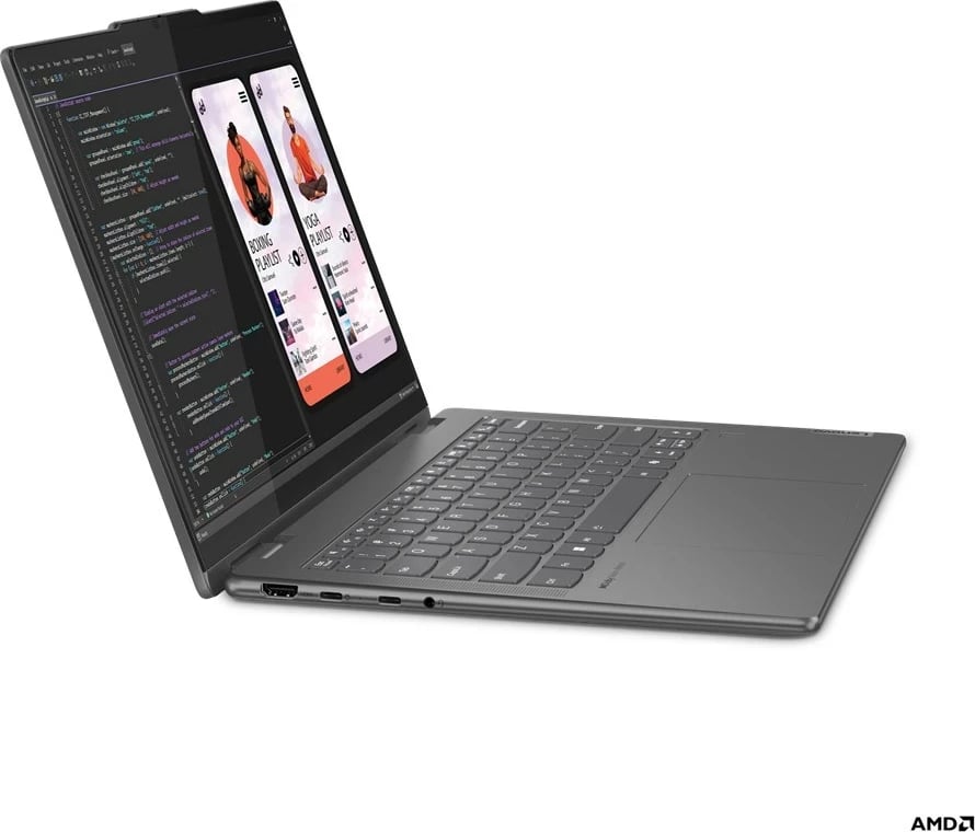 Laptop hibrid Lenovo Yoga 7, AMD Ryzen 7 8840HS, 14 inch, Gri