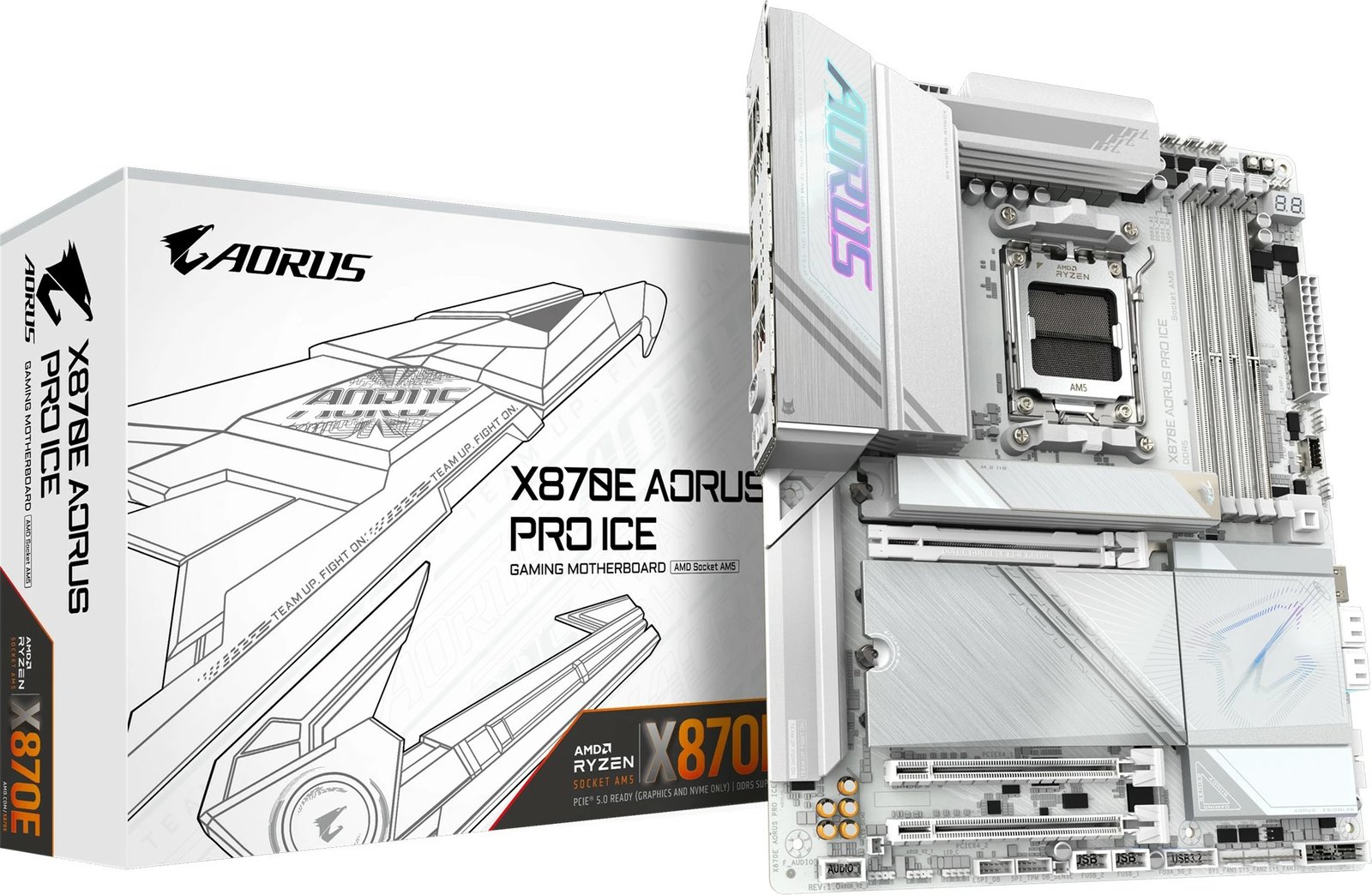 Pllakë amë Gigabyte X870E AORUS PRO ICE, Socket AM5, DDR5, Wi-Fi 7
