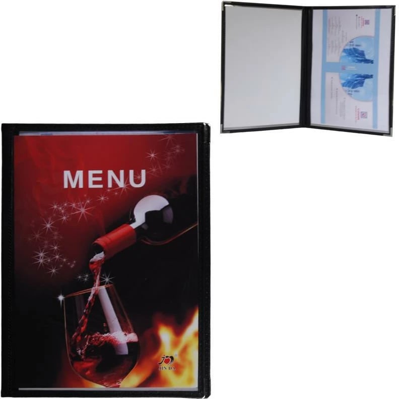 Mbajtës menuje NEXT 29.7x21cm, për 4 faqe, i zi