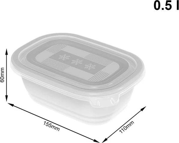 Enë ngrirëse Rotho Freeze, 4x500ml, Transparente