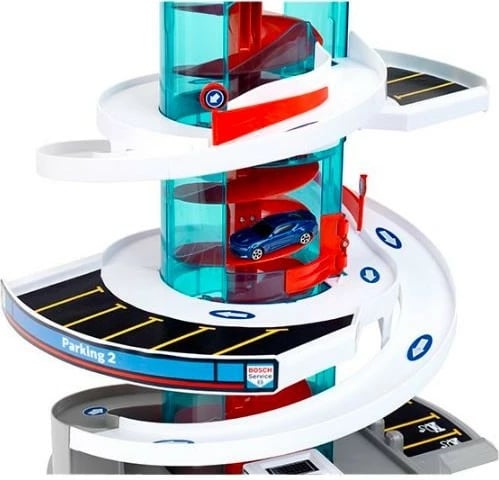 Garaž lodër Klein Helix Bosch Car Service me 2 makina lodër, 57cm, shumëngjyrësh