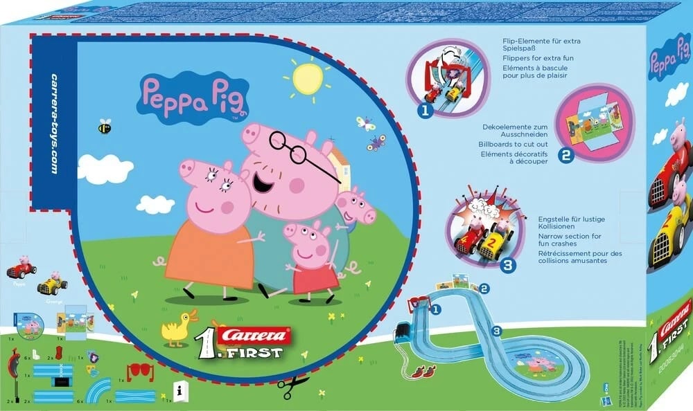 Pista garash Carrera Peppa Pig Soapbox Race, 2.9m, Shumëngjyrëshe
