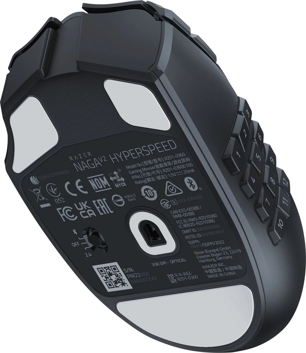 Miun e lojërave Razer Naga V2 HyperSpeed, e zezë