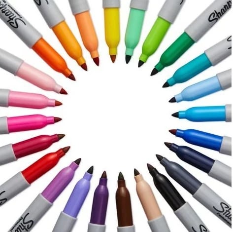 Set markerash Sharpie, 18 copë, Fine tip, Shumëngjyrësh