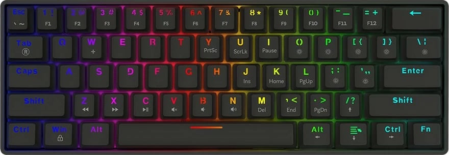 Tastierë mekanike Savio Blackout X2 OUTEMU Brown, 60%, ARGB, Hot Swap, e zezë